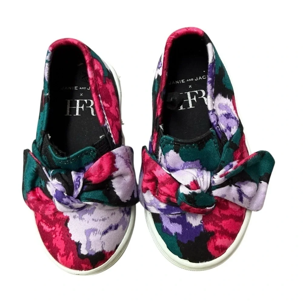 Infant Janie and Jack Floral Two-Piece Outfit with Headband and Shoes 12-18 mths